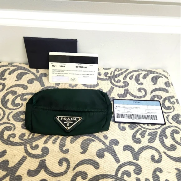 Prada Tissue Nylon Pouch Green - Picture 1 of 6